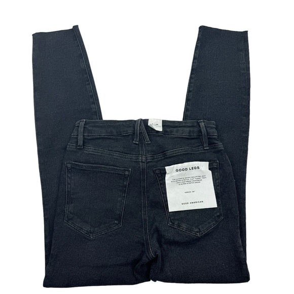 Good American Denim - Good American GLRH419T Good Legs Raw Hem Jeans Black 2 / 26 Skinny Stretch Denim